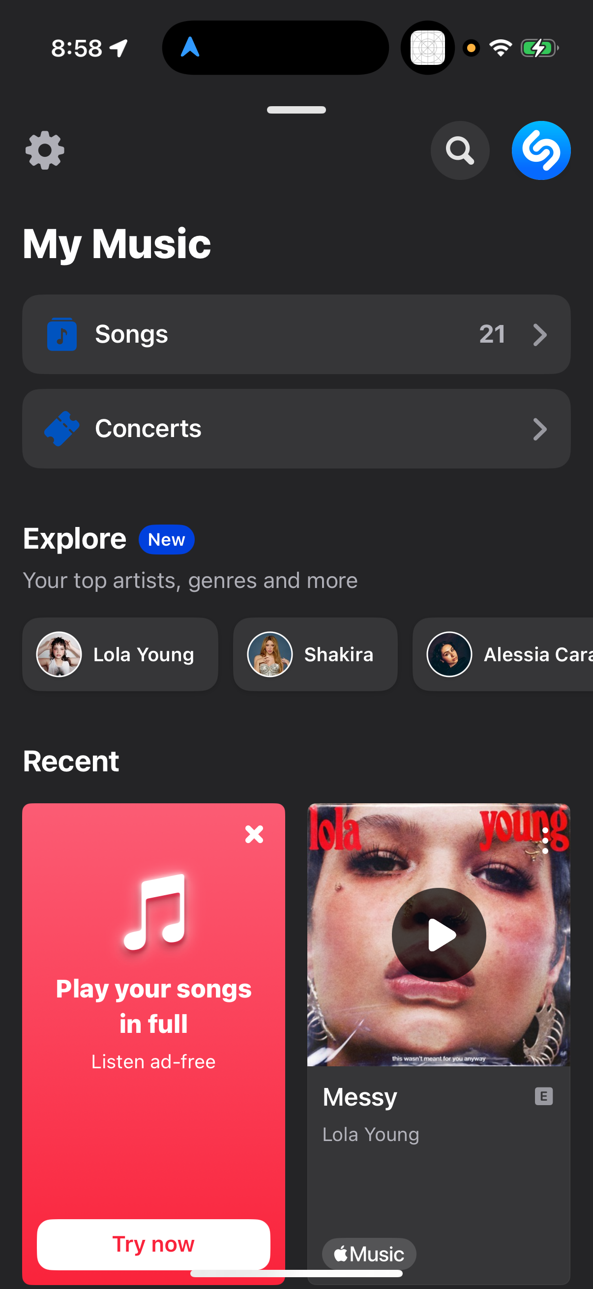 shazam app screenshot 3